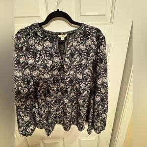 Max Studio Black and White Floral Top